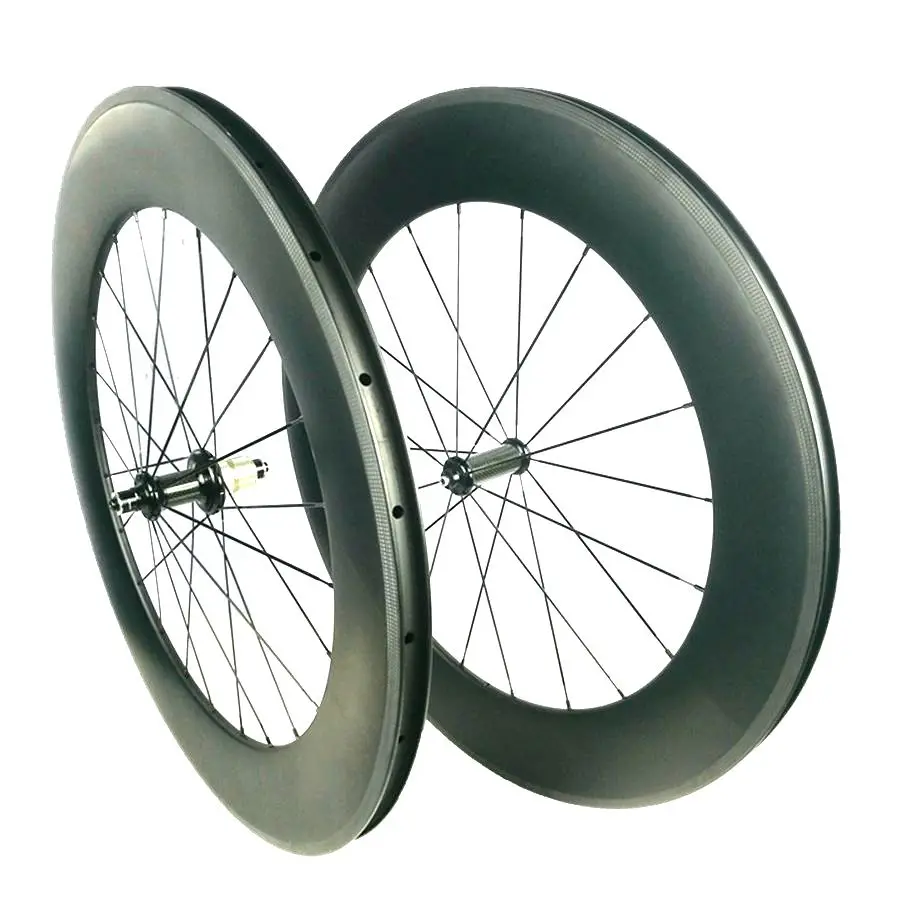 Jeu De Roues Carbone 700C 70mm - Pour Freins Sur Jante - Compatible 8 à 11 Vitesses