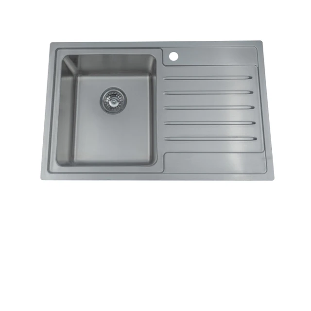 Popular 304 Grade Stainless Steel Single Bowl Kitchen Sink With Drain Board Yab20 Buy Excellent Quality Above Counter Installation With Faucet Feature Sus304 Drop In Sink Rectangular Bowl Shape Brushed Surface Stainless