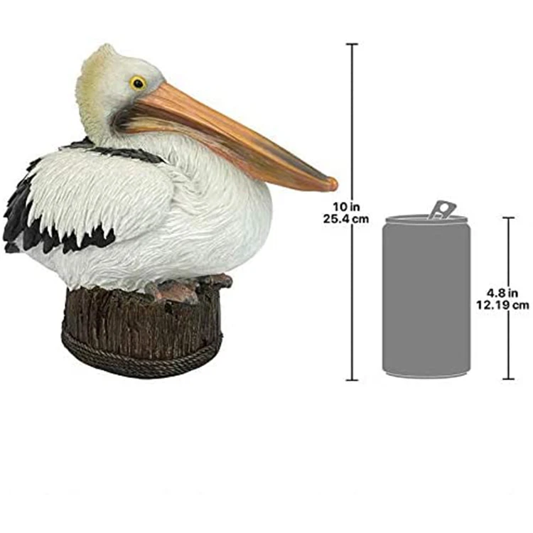 Decorative Custom Design Outdoor Garden Birds Resin Coastal Bay Pelican