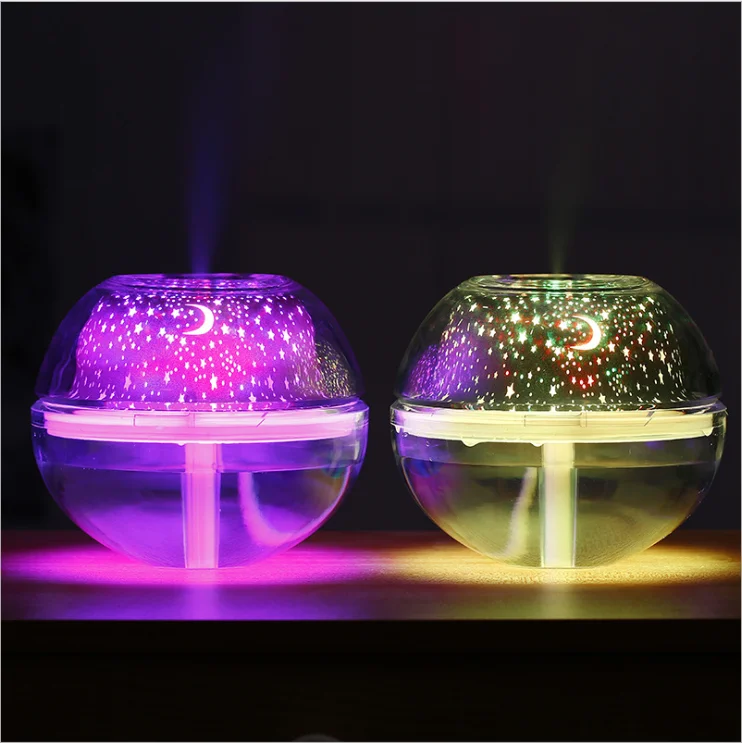Romantic Creative Home Residential Crystal Humidifier USB Projection RGB Night Lamp