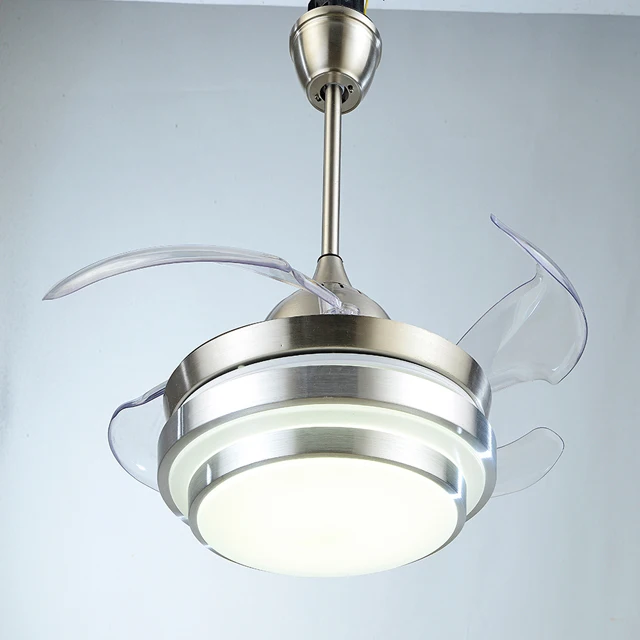 Hidden blade lamp lighting folding ceiling fan light 42 Inch Beautiful and