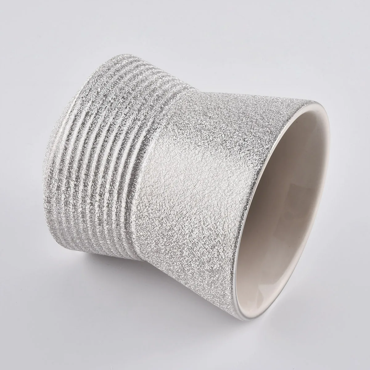 Metallic coating ceramic candle jars for Christmas