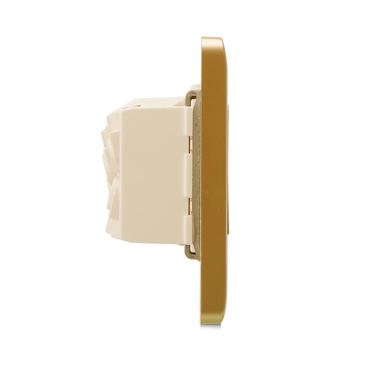 cheap wholesale 118*72mm 220V golden plastic 1 gang 1 way wall switch