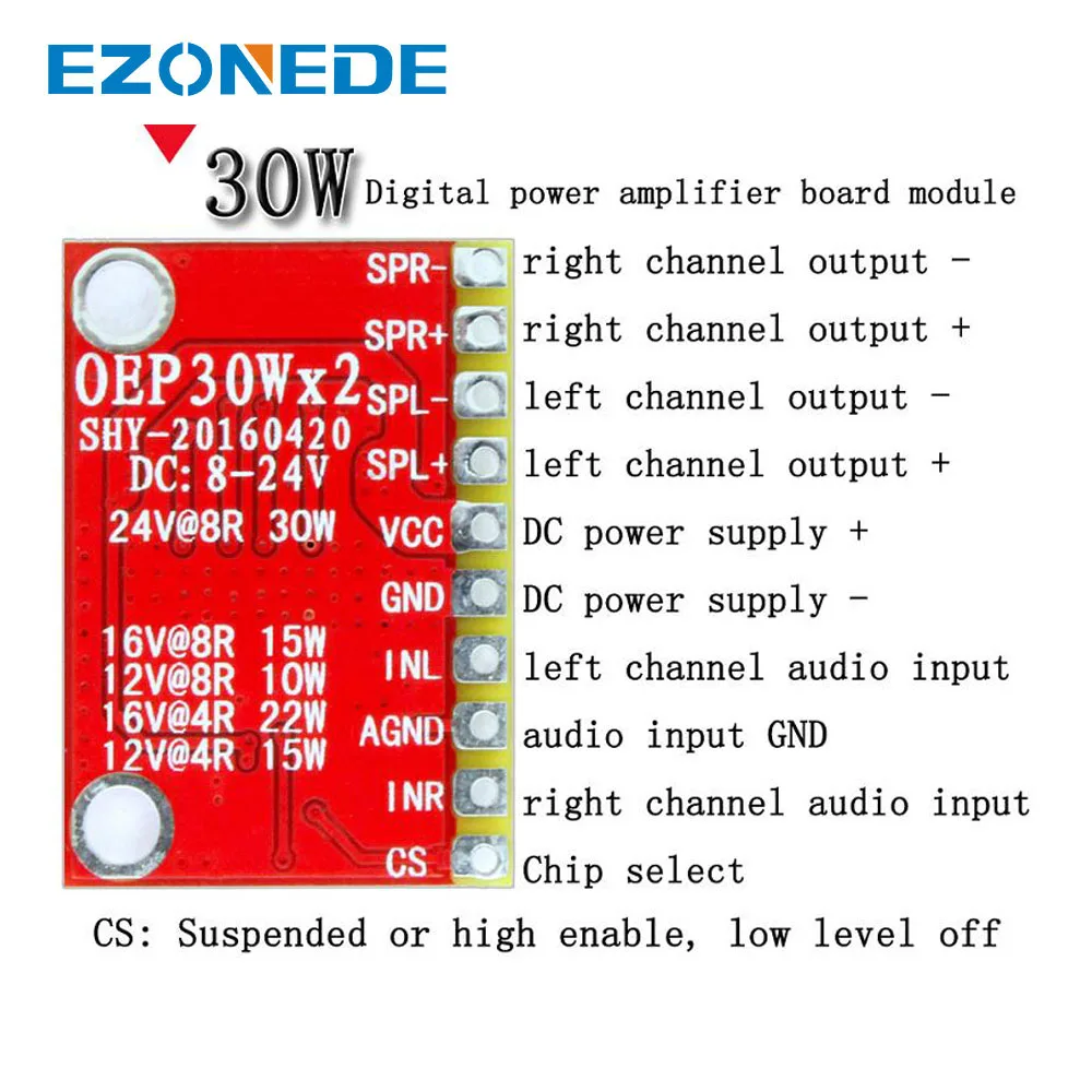 Oep30wx2 Double Channel Digital Amplifier Board Module Diy Amplifier