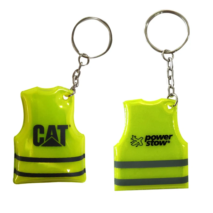 Promotion High Quality Reflective Safety Vest Shape Pvc Key Tag