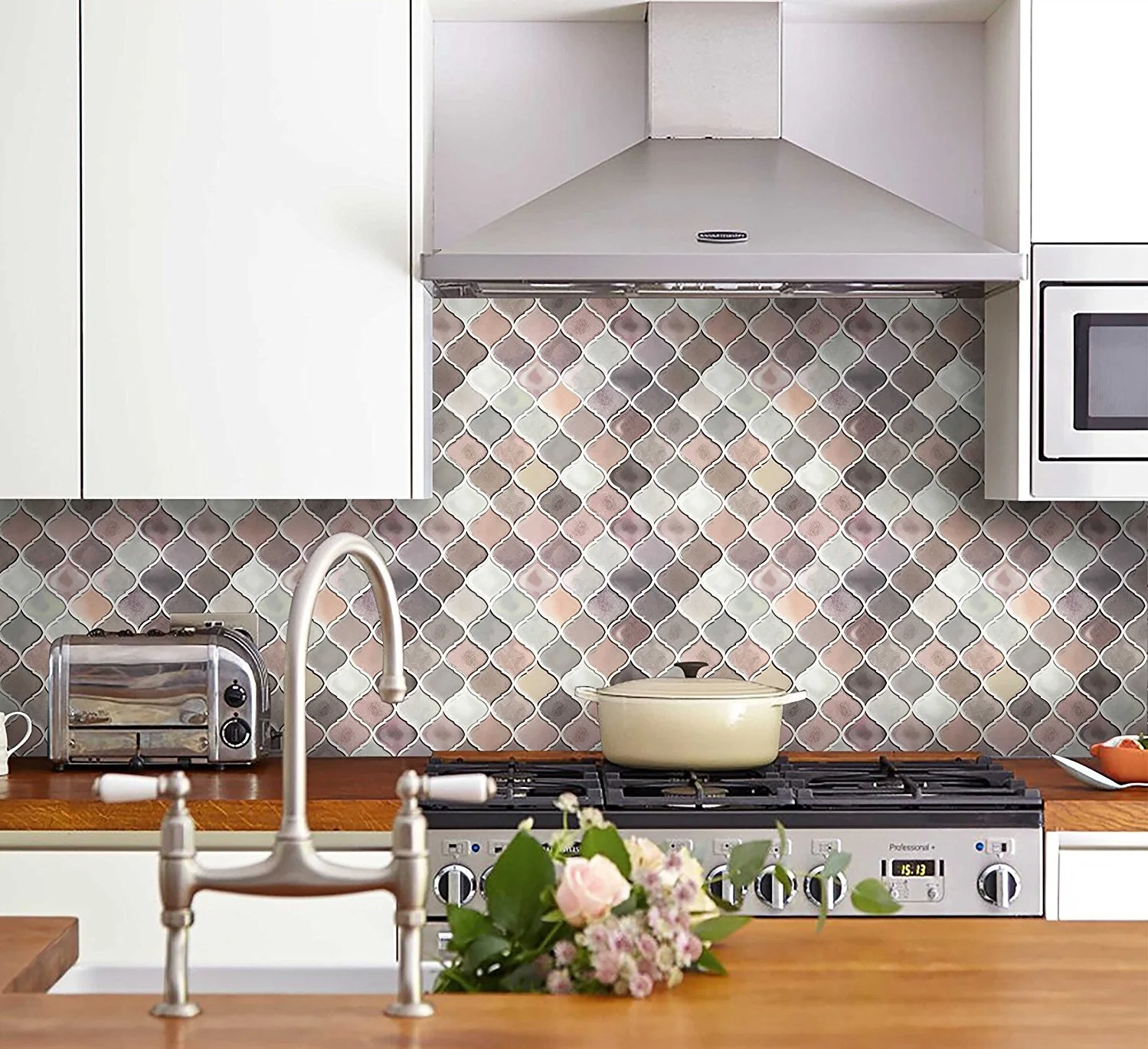 3d Self Adhesive Kitchen Wall Tile Lantern Shape Backsplash Tile Diy