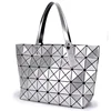 oem material luminous tote bags women geometric pu leather handbag