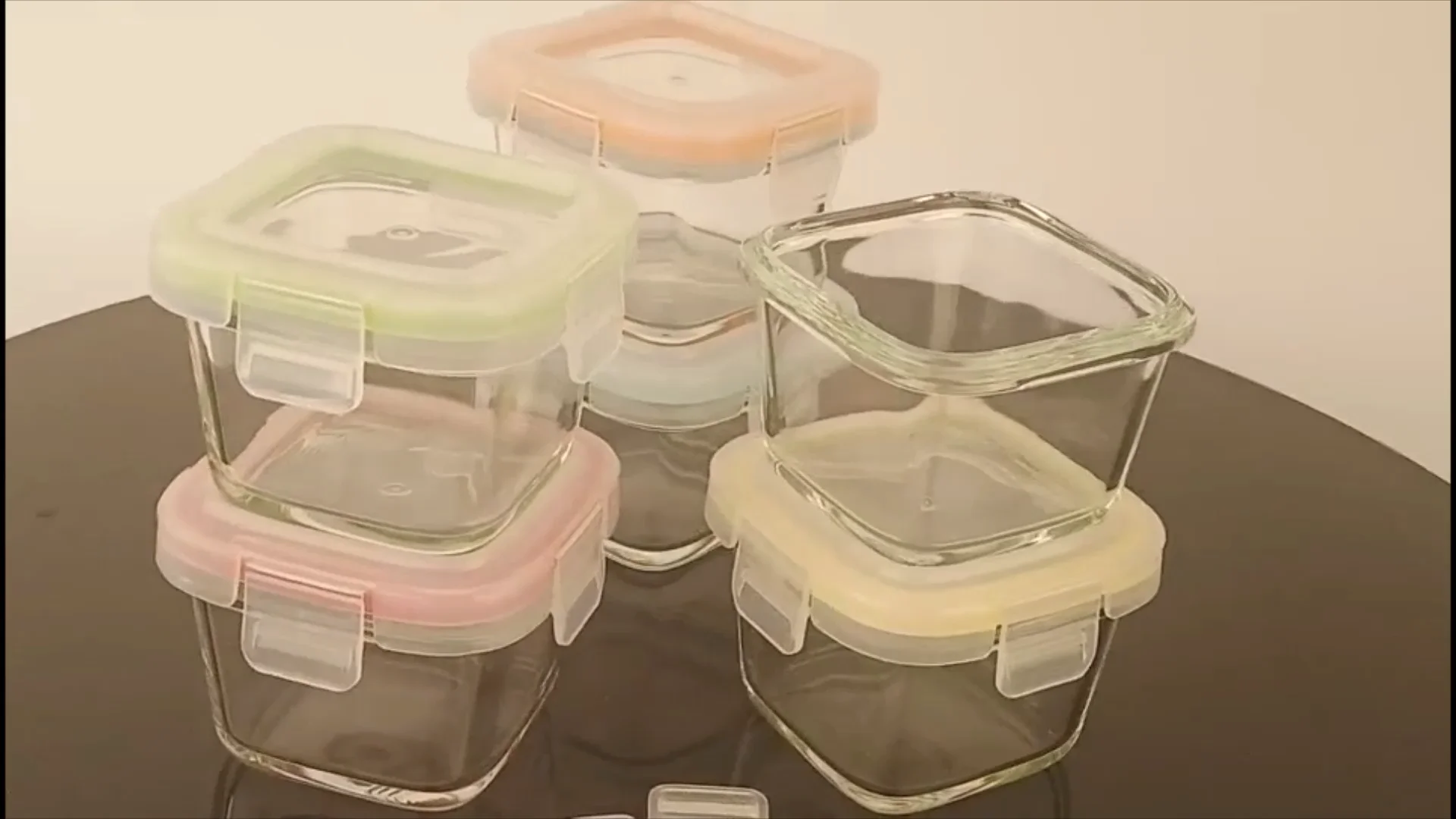 Baby Glass Food Storage Container With Airtight Lid Mini Glass