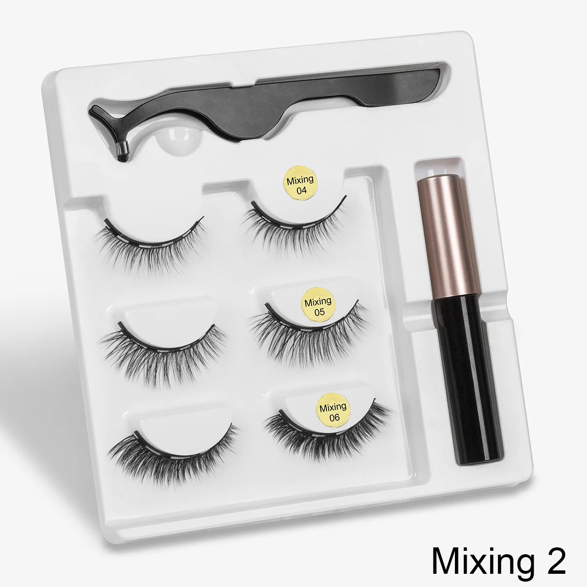 3 Pairs 3d Eyelashes Kit Lashes Eyeliner