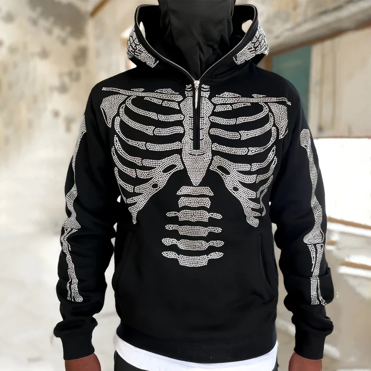 Skull Hoodie, Black & White, 100% Cotton Hoodie Sweatshirt, Custom Printed Hoodie, selling Soft Fleece Lined Hoodies