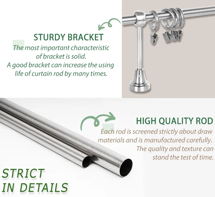 High quality fancy adjustable twisted end metal curtin rod