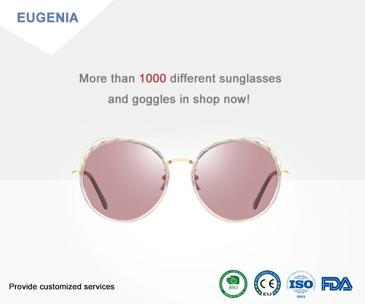 EUGENIA  Women Polarized Sun Glasses Round UV400 Brand Design Sunglasses