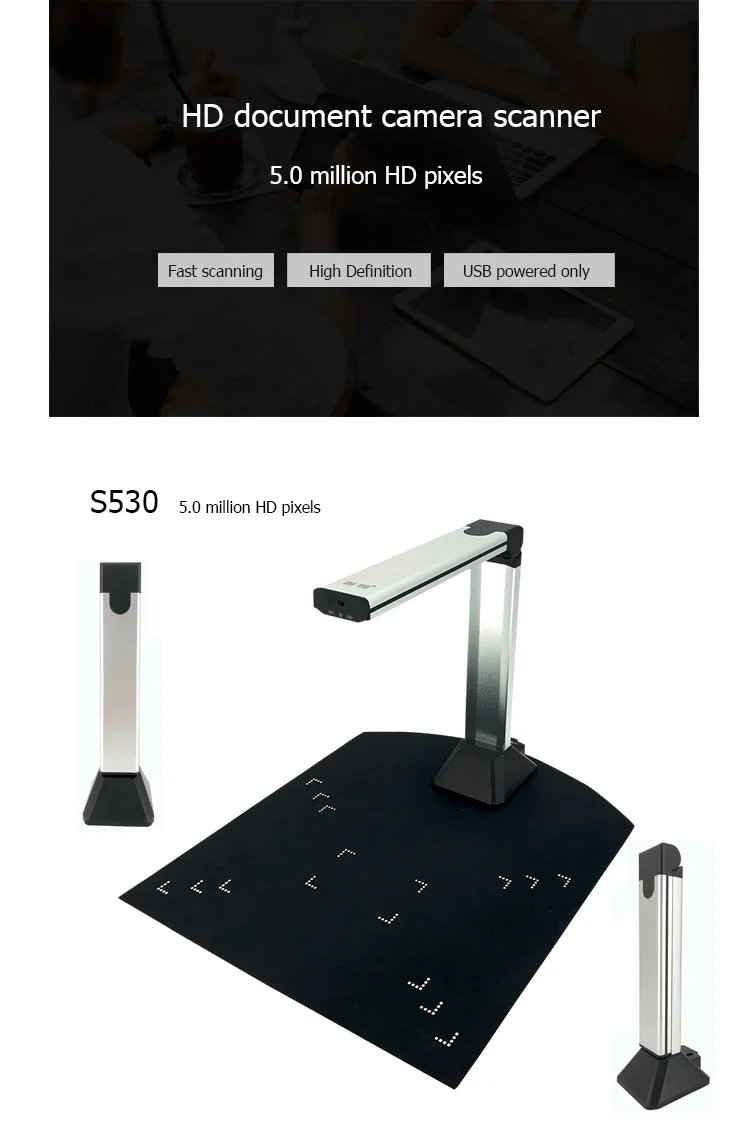 Hd A4 Book Document Camera Scanner Photo Capture Camera High Speed