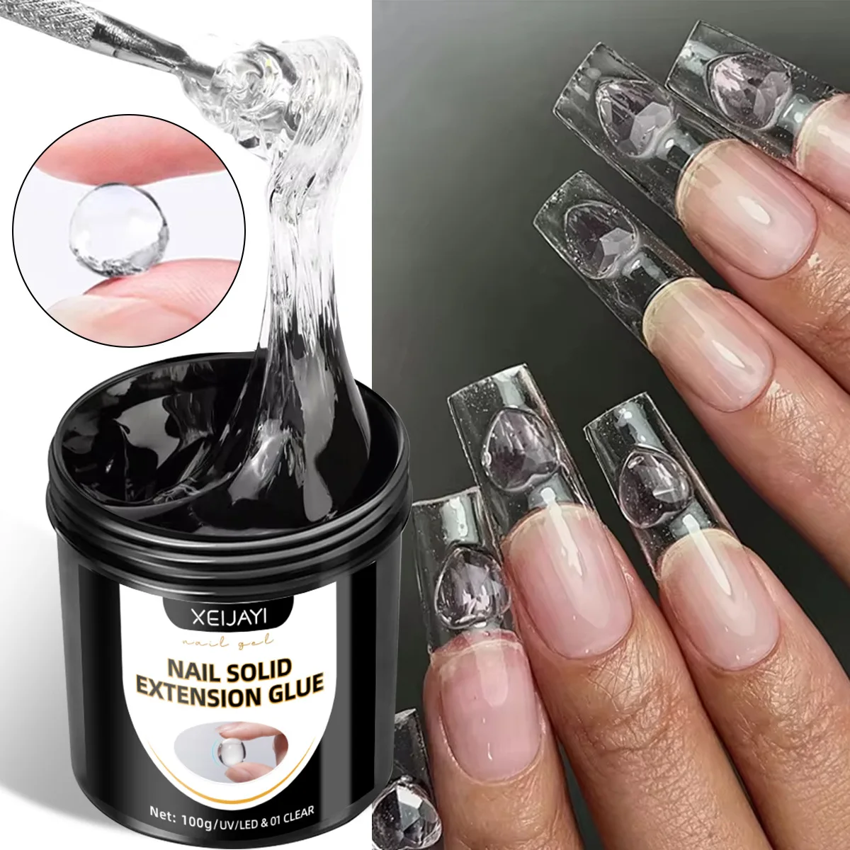 XEIJAYI 100g Transparent Hard Gel Nail Builder - UV Extensions
