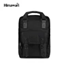 Classic basic travel compact black laptop backpack with bottle side pockets