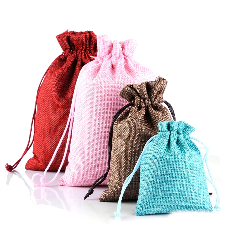 Custom Printed Drawstring Jewelry Drawstring Pouch Gift Bags Cotton