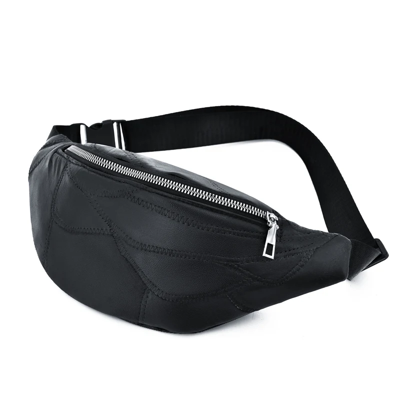 Factory wholesale price Big discount good quality Large capacity good quality soft Women running belt bag leather waist