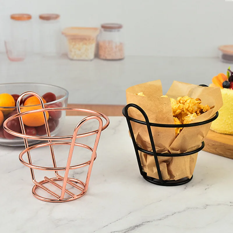 Hemoton Metal Fry Basket – Perfect For Chips, Chicken Fingers, Snacks & Ice Cream Cones