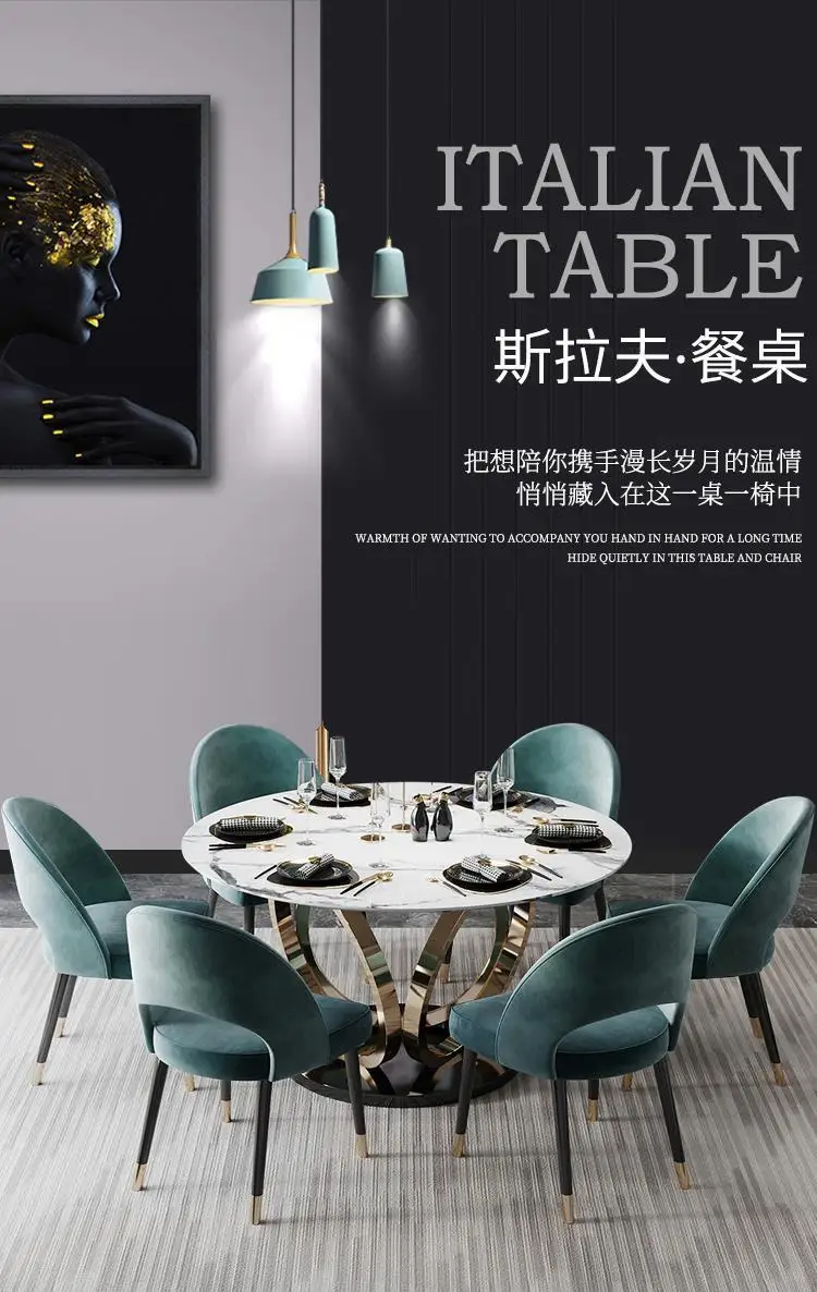 2020 top luxury  hotel restaurant Round marble Dining table