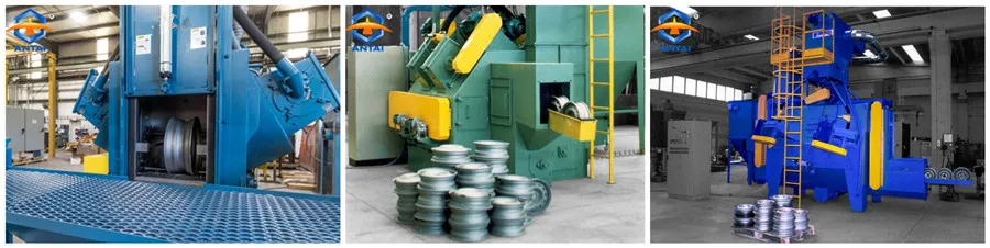 Aluminum alloy wheels and rims shot blasting machine and painting machine