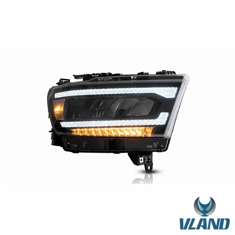 VLAND Factory For Car Headlamp For Ram 1500  Head Light 2019-UP For Ram LED Headlight With Moving Turn Signal Plug And Play