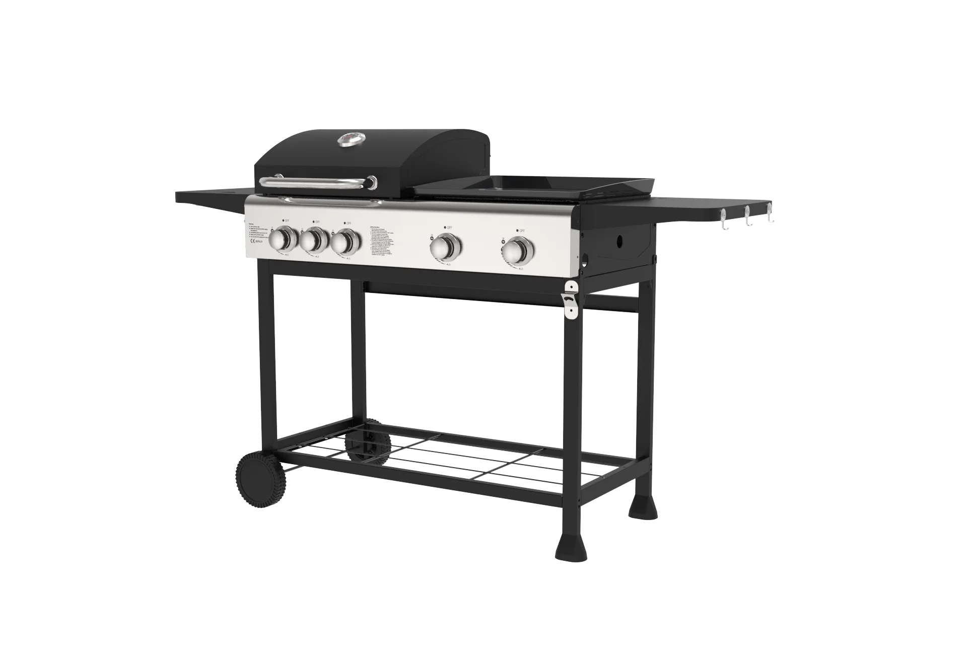 Cookware Rotating Barbecue Machine 5 Burners Built In Gas Portable Bbq