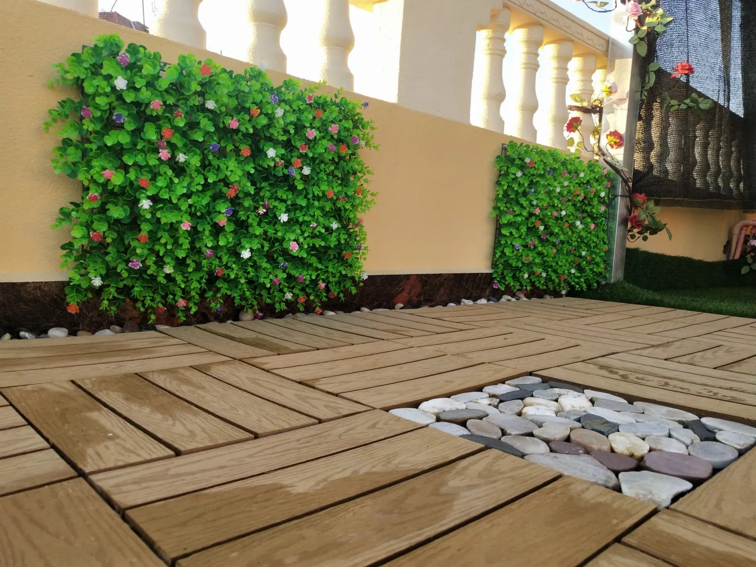 Stone Outdoor Deck Tiles Interlocking Patio Tiles 12" X 12" Patio