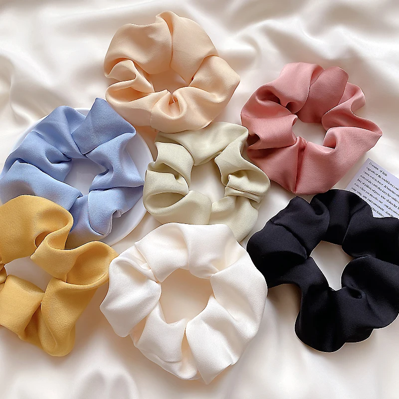 Wholesale Solid Color Silk Designer Scrunchies Custom Famous Brands ...