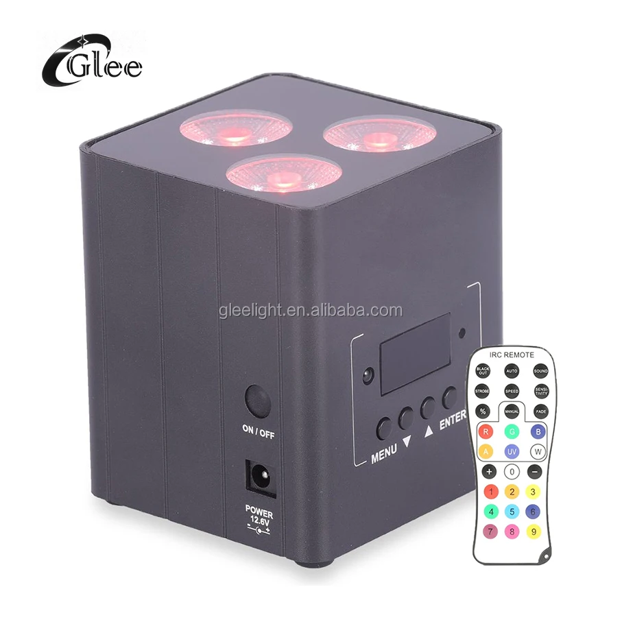 GLEE Mini Silent 3x10W RGBW 4in1 Full Color LED Battery Powered Wireless IRC Remote Control Par Uplights