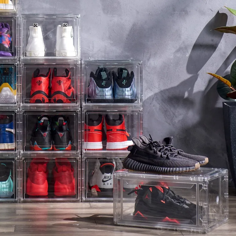 Wholesale Clear Plastic Sneaker Stackable Shoe Storage Boxes