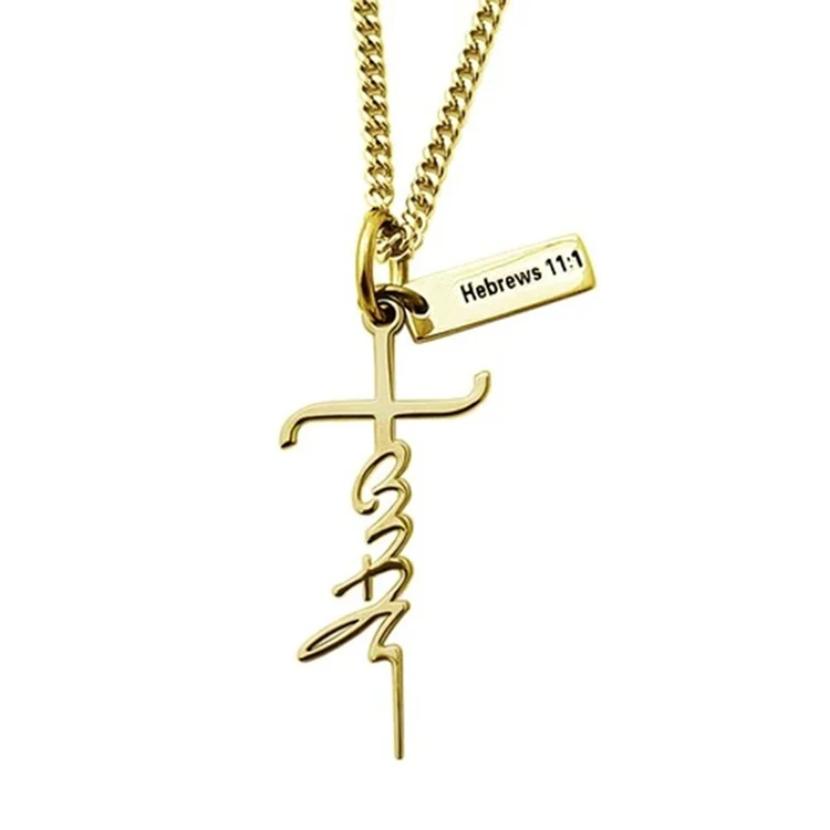 2020 hot sale fashion stainless steel women hebrews 11:1 faith