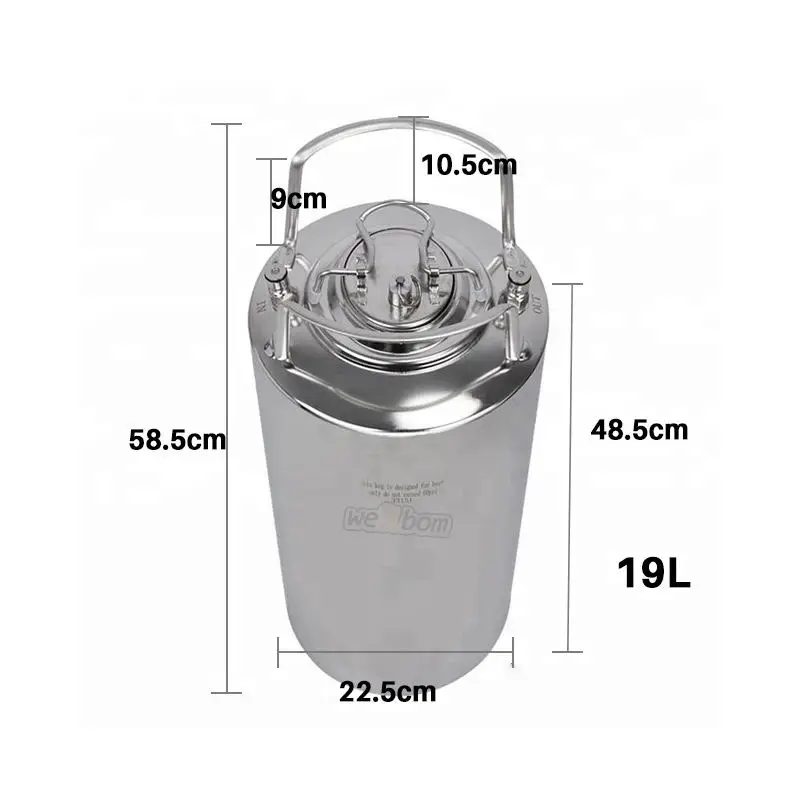 5 Gallon 19l Ball Lock Keg Corney Style Beer Keg Stainless Steel Pepsi ...