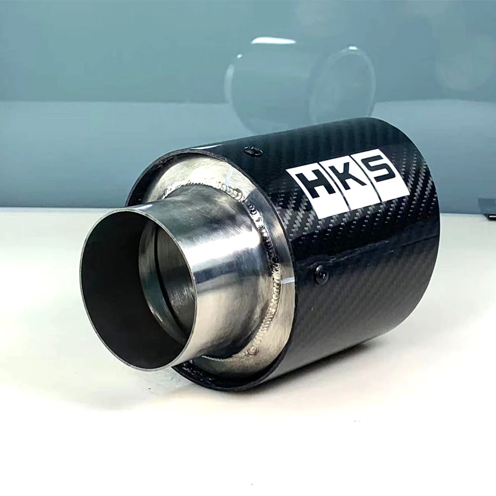 Hks Carbon Fiber Tip Exhaust For Car Universal Powder Carbon Car Accessories Muffler Pipe Tail