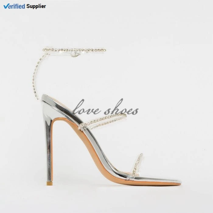 clear stiletto heels with diamonds