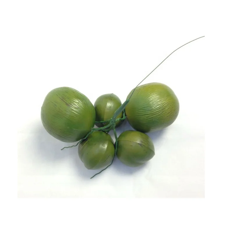 In Stock Artificial 5pcs Coconut Fruit,Cheap Plastic Coconut Fruit For