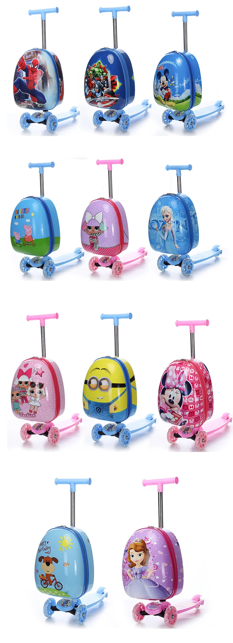 child's suitcase with scooter