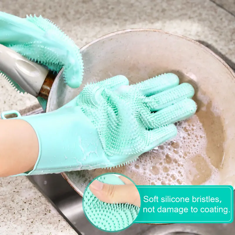 Silicone Glove Dishwashing,Kitchen Glove Rubber Washing Glove,Kids