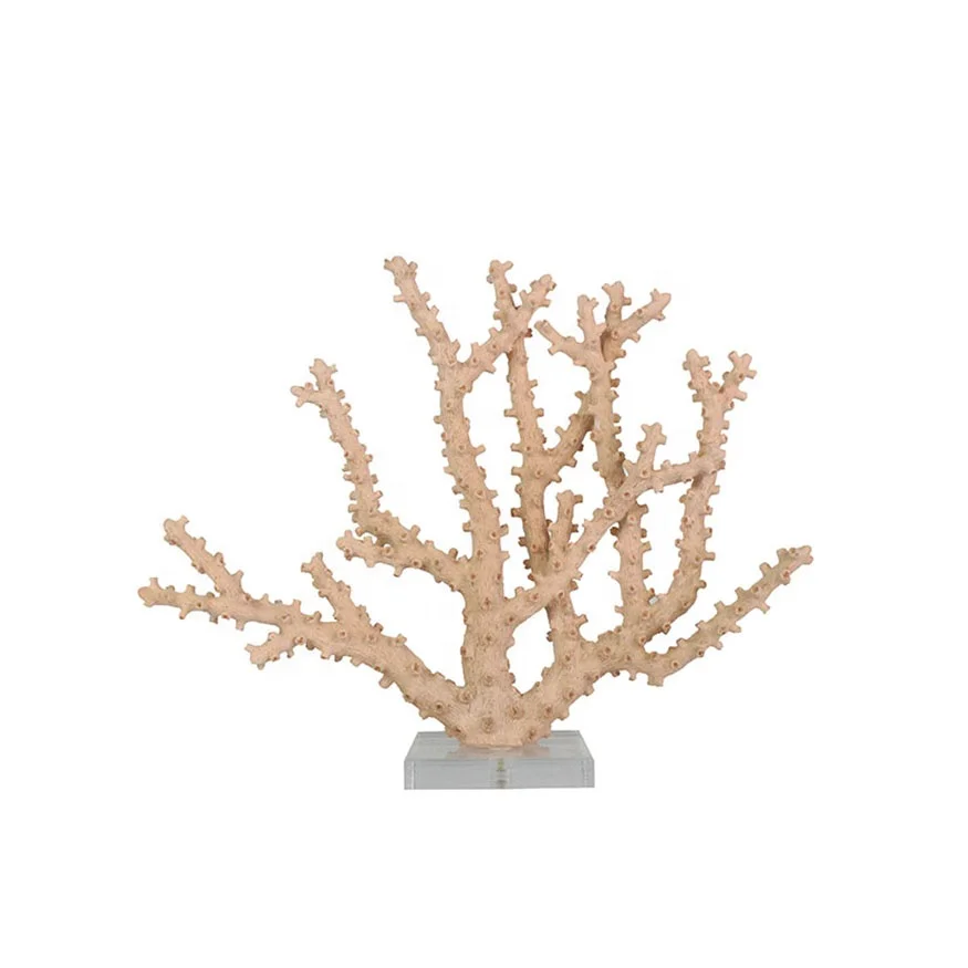 Resin  artificial coral hurricane candle holder for home decor details