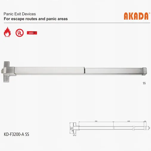 Ul Ansi Grade 1 Kd-f3160-a Panic Exit Device For Double Exit Door With ...