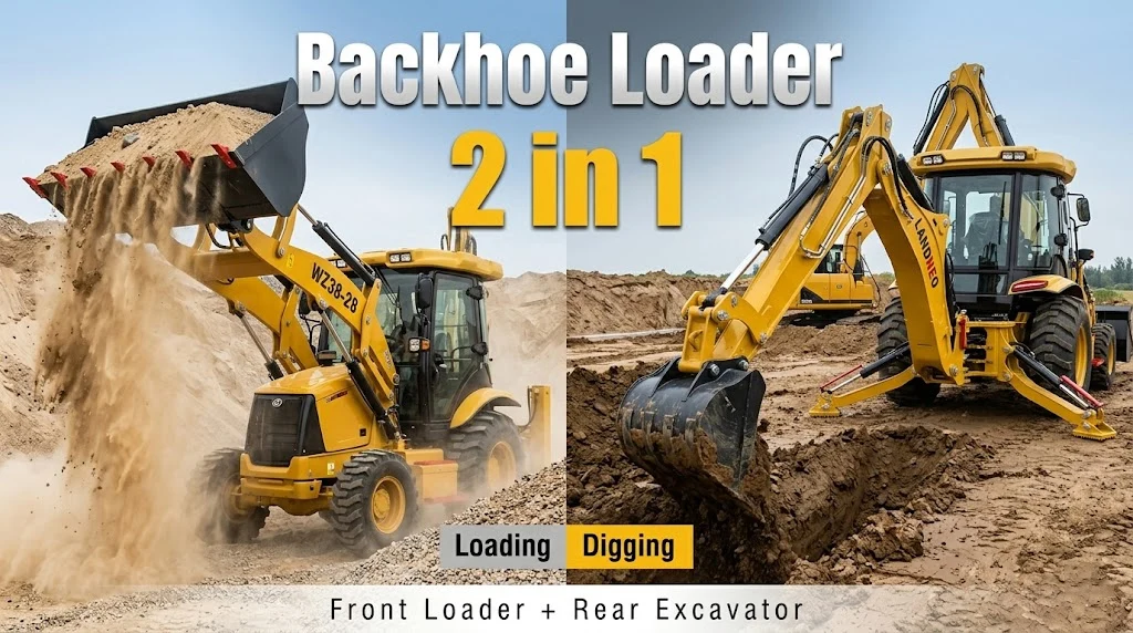 All Terrain 8 Ton Backhoe & Front Loader Wheel Loader Machine with Yuchai Engine Hydraulic System High Efficiency