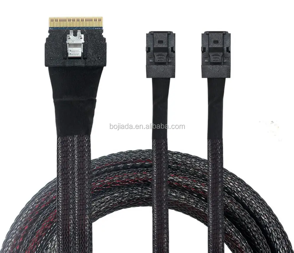 Sff-8654 8i Sas 4.0 74pin To Dual 2 Mini Sas Sff-8643 4i Hard Disk ...