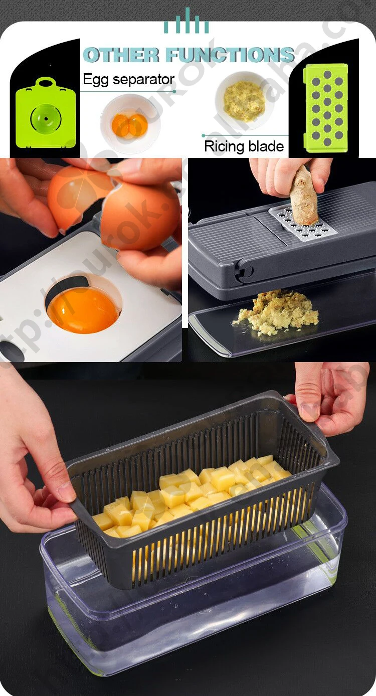 Multifunction Vegetable Slicer Wonderful Slicer With 7 Blades And Strainer Buy Multifunction