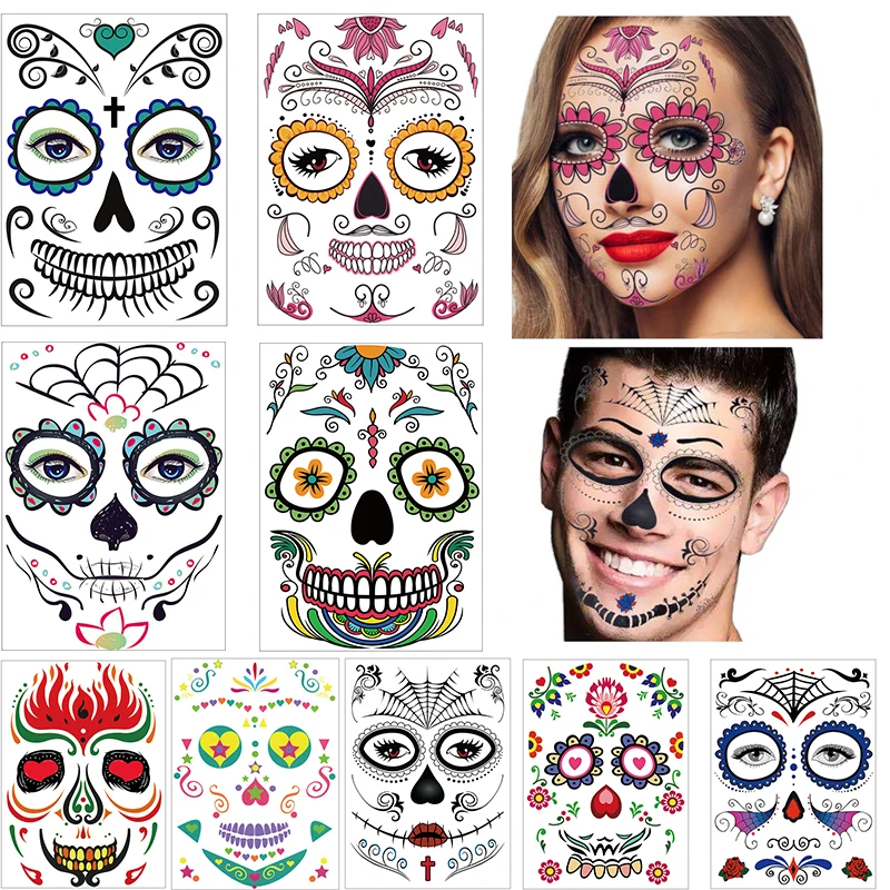 Wholesale Eco-friendly Halloween Decor Face Tattoo Stickers Waterproof ...