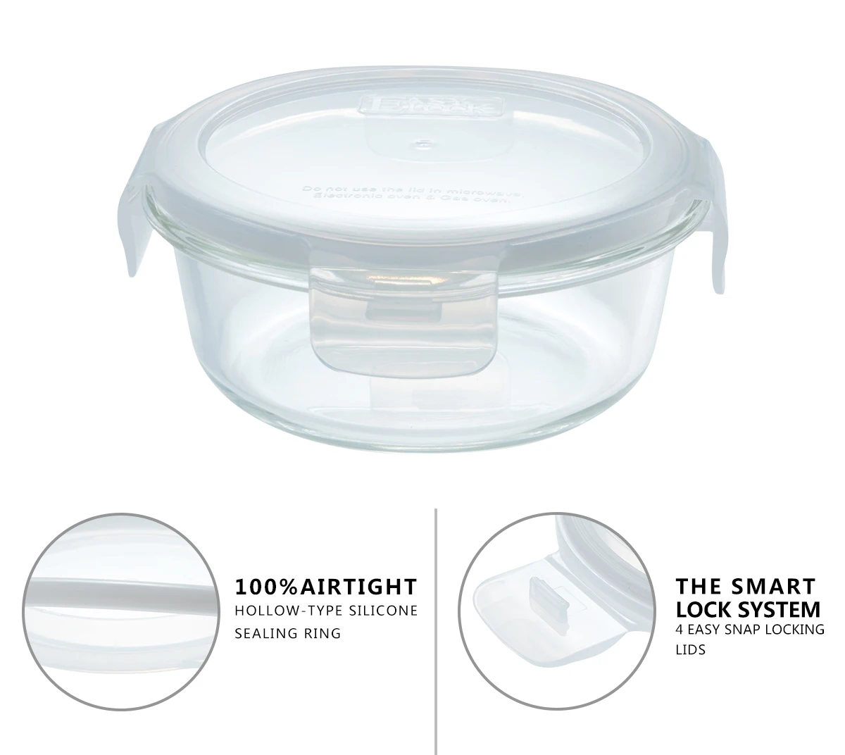 Factory Supply Wholesale Airtight Microwave High Borosilicate Glass
