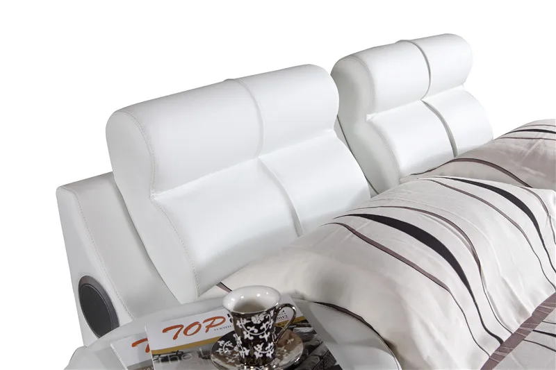 2019 Golden Furniture King Size Bed Tv Soft Leather Bed With Tv Riser