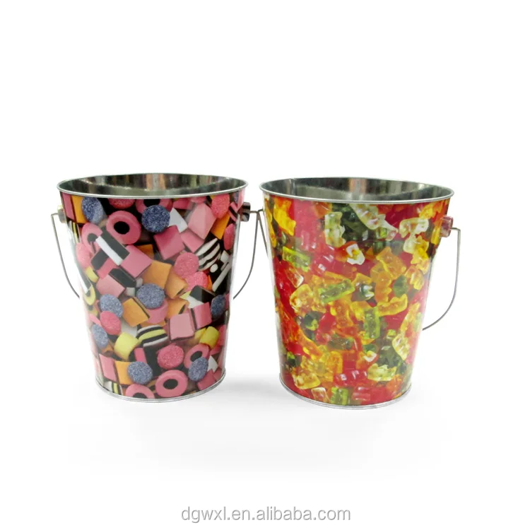 Popcorn Bucket Food Grade Popcorn Tin Bucket,Metal Each Tin Box In A