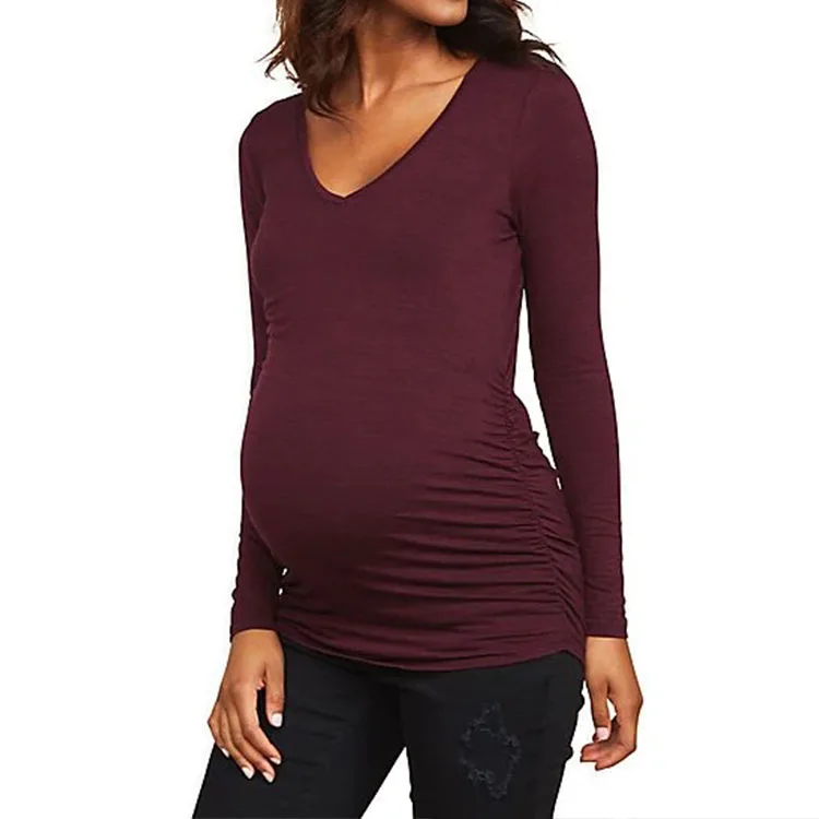 Download Slim Fit Ruched Wholesale Blank Maternity T Shirts - Buy ...