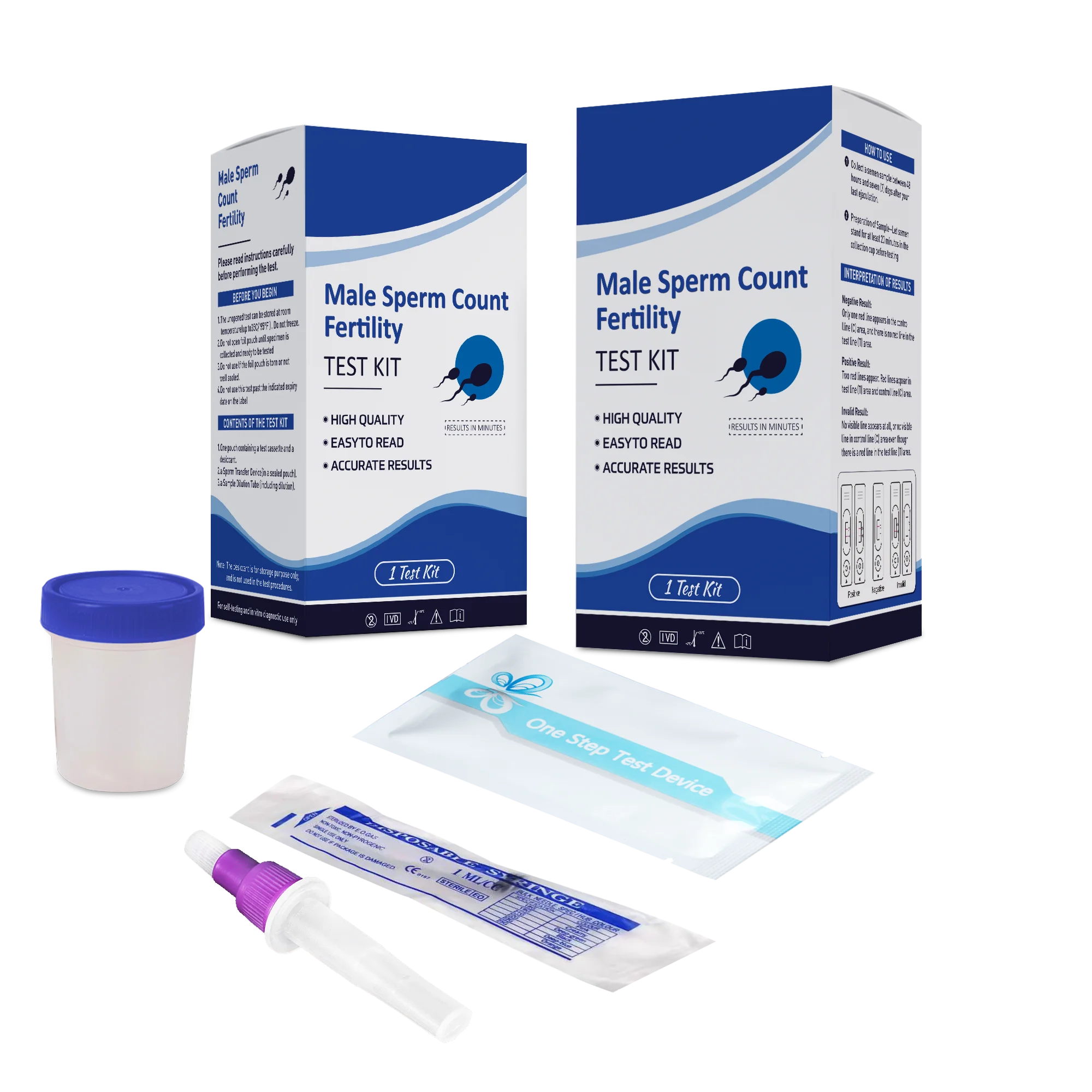 Sperm Check Fertility Home Test Kit For Men Shows Normal Or Low Sperm