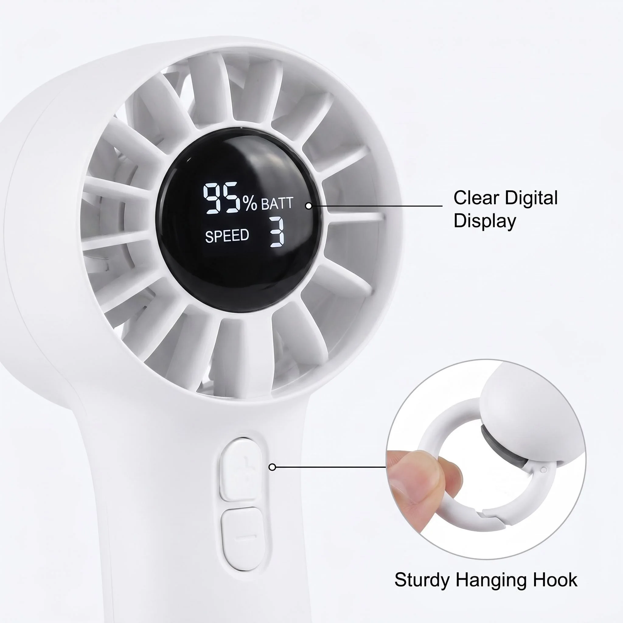 Display Cooling Handheld Fan, USB, Plastic, Portable - detail 10