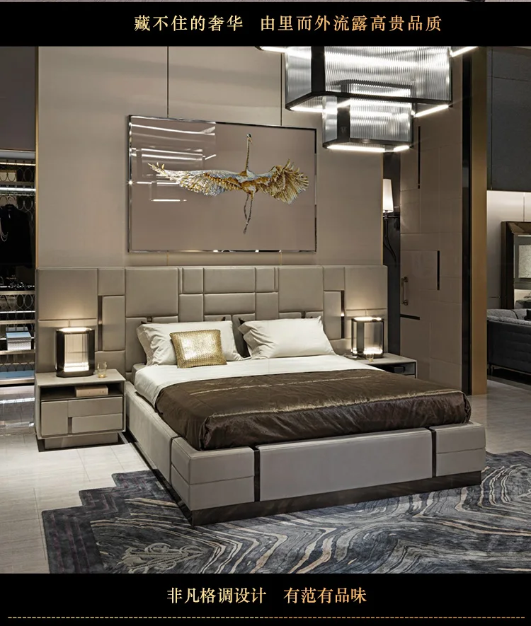 Luxury Italian Bedroom Set Furniture King Size Modern Latest Double Bed My Xxx Hot Girl